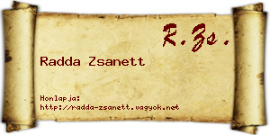 Radda Zsanett névjegykártya